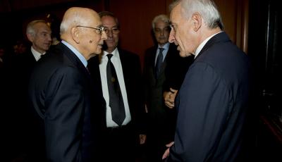 Gianluigi Melotti con il Presidente della Repubblica Giorgio Napolitano, Roma 2012